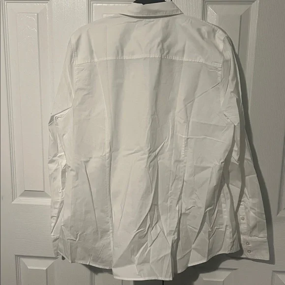 NWT J. Crew White Button Down Shirt with Rhinestone Bow Embellishments Size XXL - Picture 4 of 4